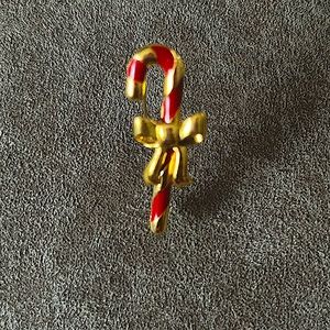 Vintage Monet candy cane brooch